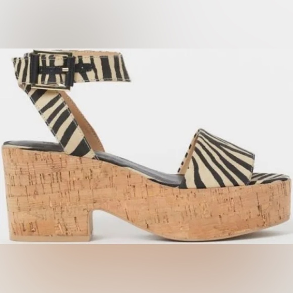 H&M zebra cork wedge